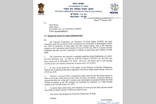 Notice to West Delhi DCP by child commission