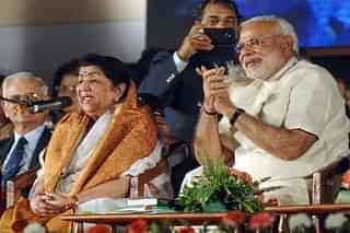 Lata Mangeshkar and PM Modi 
