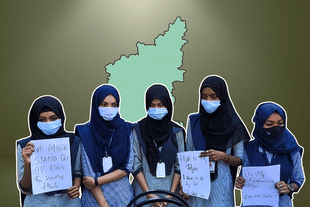 Students with Hijab protesting