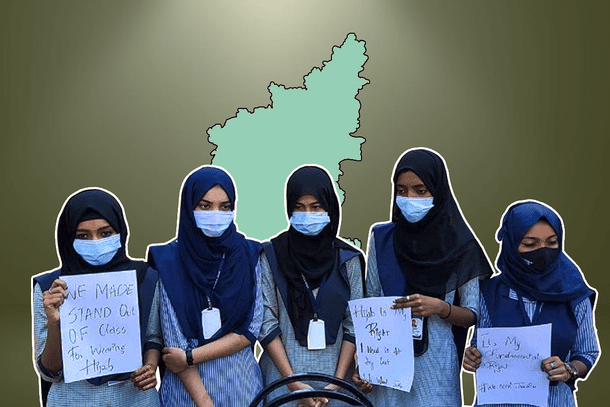 Students with Hijab protesting