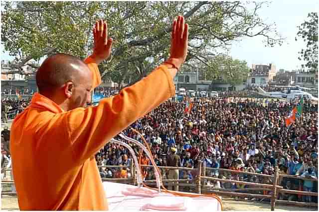 Yogi Adityanath at a BJP public meeting (Twitter) 