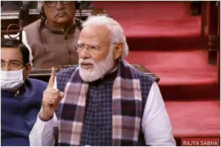 PM Modi speaking in Rajya Sabha