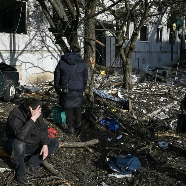 Bombing hits the eastern Ukraine town of Chuhuyiv | Getty images