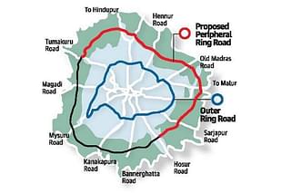 Proposed Peripheral Ring Road Project In Bengaluru (The Hindu)