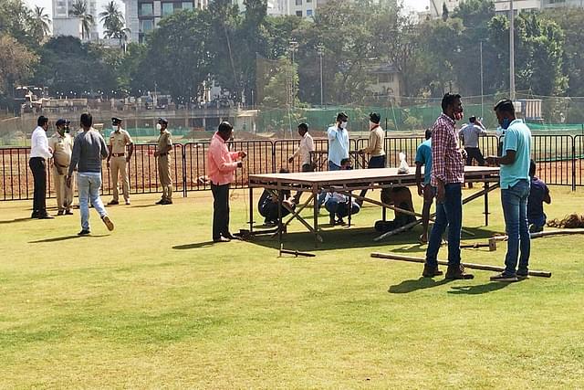 Preparations underway for Lata Mangeshkar's funeral at Shivaji Park, Mumbai 