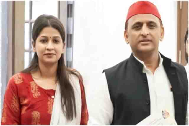 Pooja Shukla and Akhilesh Yadav.