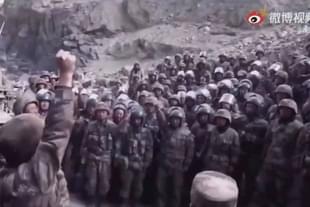 A screengrab from a new Chinese video of the Galwan Valley clash.