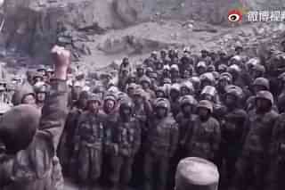 A screengrab from a new Chinese video of the Galwan Valley clash. 