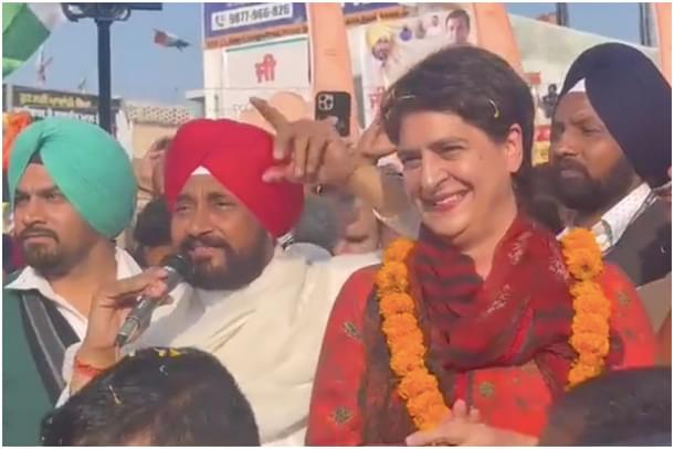 Charanjit Singh Channi and Priyanka Gandhi