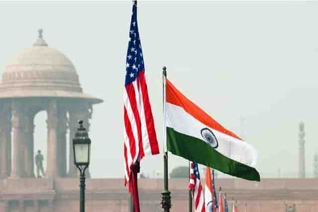 Flags of the United States and India. (Manpreet Romana/AFP via Getty Images)