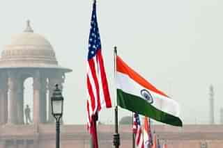 Flags of the United States and India. (Manpreet Romana/AFP via Getty Images)