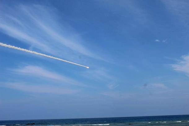 BrahMos missile tested today. (Andaman and Nicobar Command/Twitter)