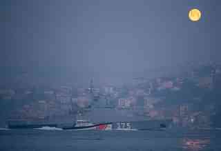 A Russian Navy Vessel sailing in the Bosphorus Strait 