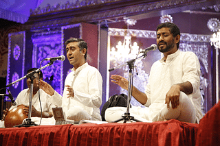 Trichur Brothers in concert at Ramanavami (Photo: Sree Ramaseva Mandali of Chamarajpet)
