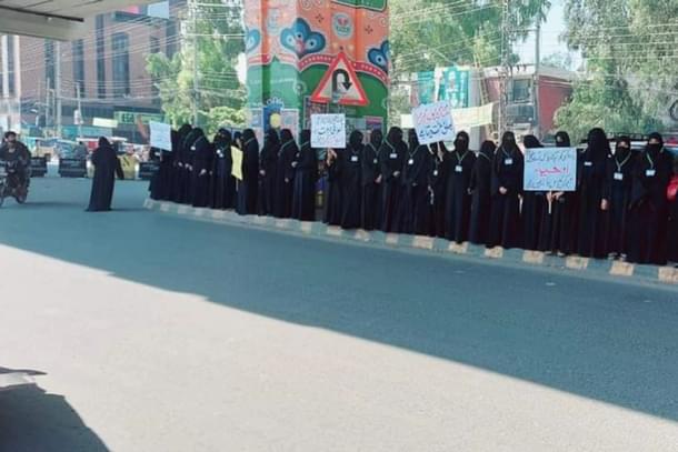 A picture from Haya March, a counter to Aurat March, in Pakistan yesterday.