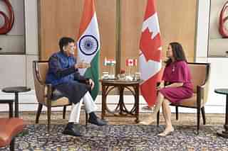 Commerce Minister Piyush Goyal with Canadian Trade minister Mary Ng (Pic Via Twitter)