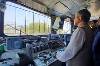 Union Minister of Railways Ashwini Vaishnaw inspecting ‘Kavach,’ the indigenously developed Automatic Train Protection (ATP) system.