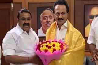 DMK Minister Rajakannapan With Stalin