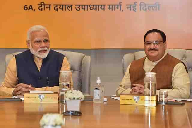 PM Modi and BJP chief J P Nadda