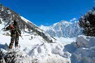 A security personnel near the Indo-Tibetian border 