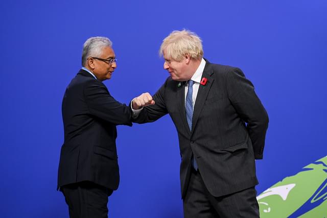 Pravind Jugnauth and Boris Johnson.