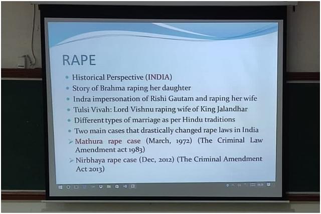 The slide shown at a lecture in AMU 