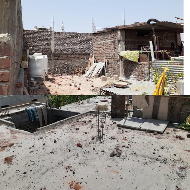 Terrace filled with stones in Anand Nagar area
