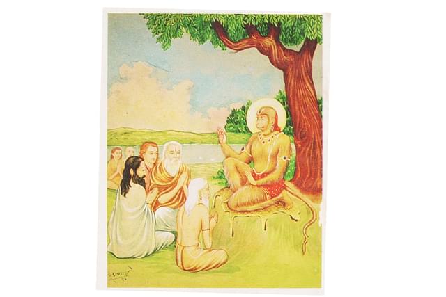 Hanuman as the Guru to the saintly : Illustration from Hanuman Number of 'Kalyana Kalpataru.'