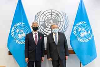 EAM S Jaishankar with UN Chief Antonio Guterres (Pic Via Twitter)