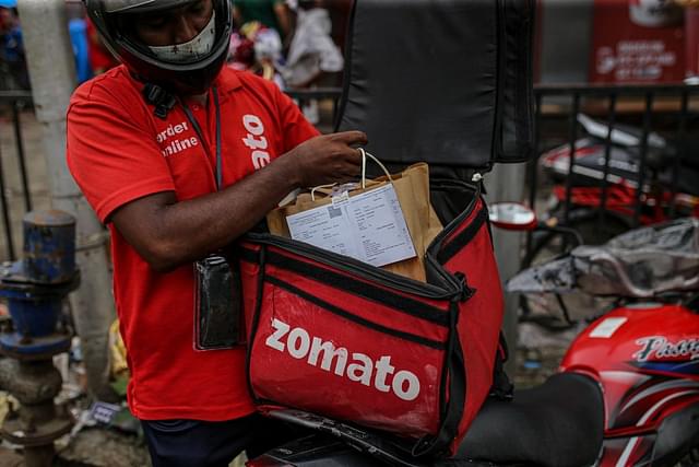 A Zomato delivery person.
