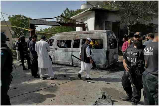 Site of the attack in Karachi (Twitter) 