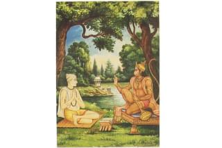Veera Hanuman showering His grace on saint poet Tulsidas Maharaj