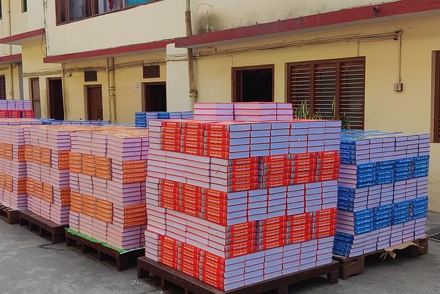 Books before being dispatched. (Prakhar Gupta/Swarajya) 