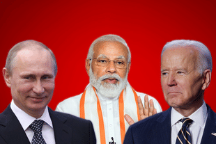 Russian President Vladimir Putin, Prime Minister Narendra Modi and US President Joe Biden.