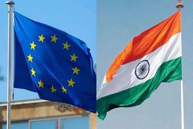 Flags of EU and India