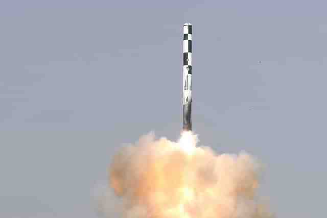 A BrahMos missile test-fired from Integrated Test Range, Chandipur. 