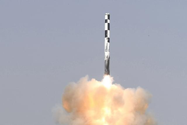 A BrahMos missile test-fired from Integrated Test Range, Chandipur. 
