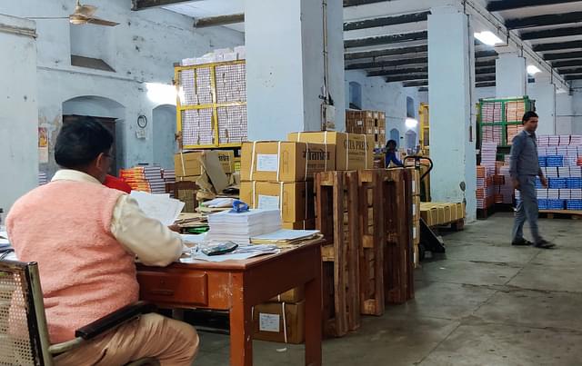 Books being packed for dispatch. (Prakhar Gupta/Swarajya)