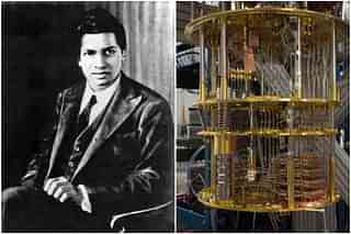 Indian mathematician Srinivasa Ramanujan (left) / Quantum computer interior (right) (Photo: IBM Research/Flickr)