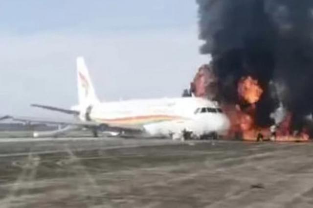 Tibet Airlines' plane caught fire after veering off runway