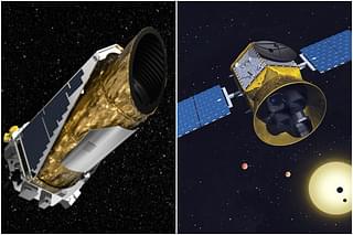 Conceptual images of NASA's Kepler (L) and TESS (R) spacecraft (Image Credits: NASA [L], MIT [R])