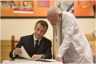 French president Emmanuel Macron and Prime Minister Narendra Modi during the former's India visit (PMO)