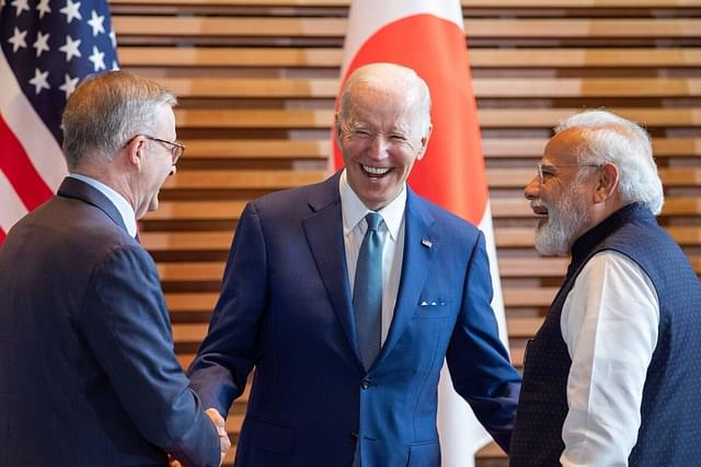 US President Biden with Australian Prime Minister Anthony Albanese and Indian Prime Minister Narendra Modi.