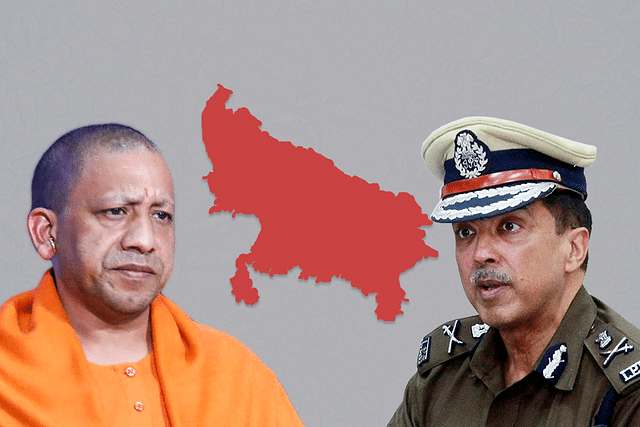 Chief Minister Yogi Adityanath and sacked DGP Mukul Goel.