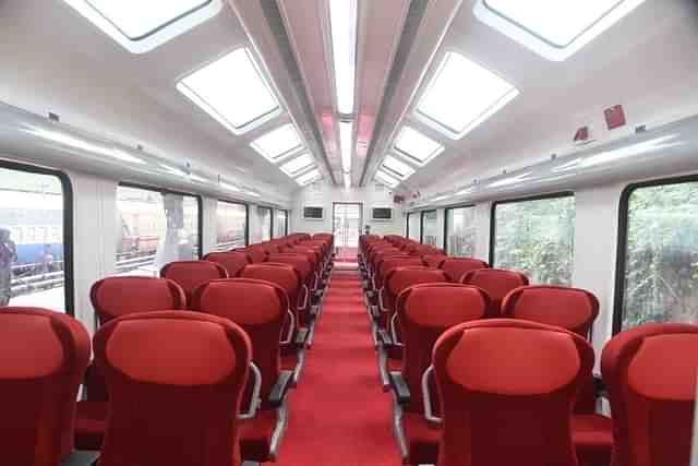 A view of seating in Vistadome coaches.