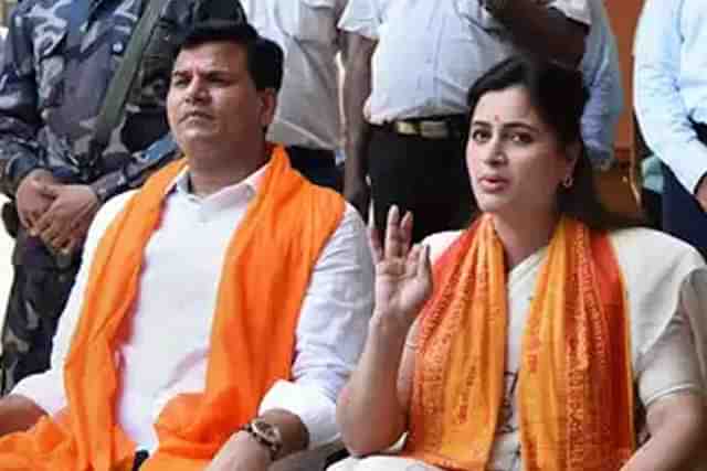 Mahayuti Ally and Badnera's Independent MLA Ravi Rana with Navneet Kaur Rana, his wife who is now in the BJP.