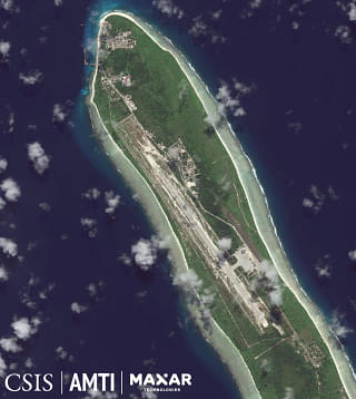 Military infrastructure under development on Agalega Island. 
