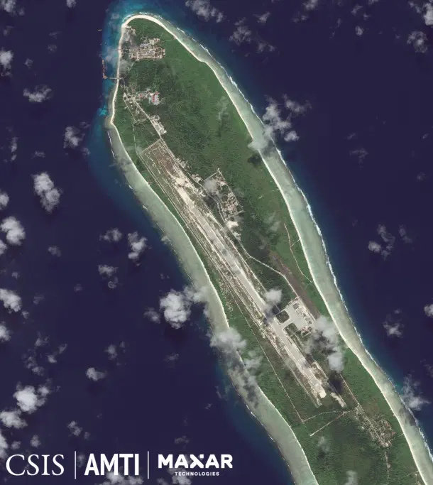 Military infrastructure under development on Agalega Island.
