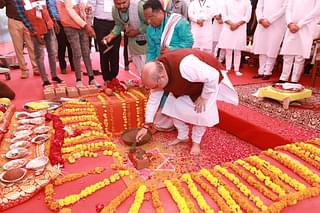 Home Minister Amit Shah laying foundation stone for Naranpura sports in Ahmedabad (DD News)