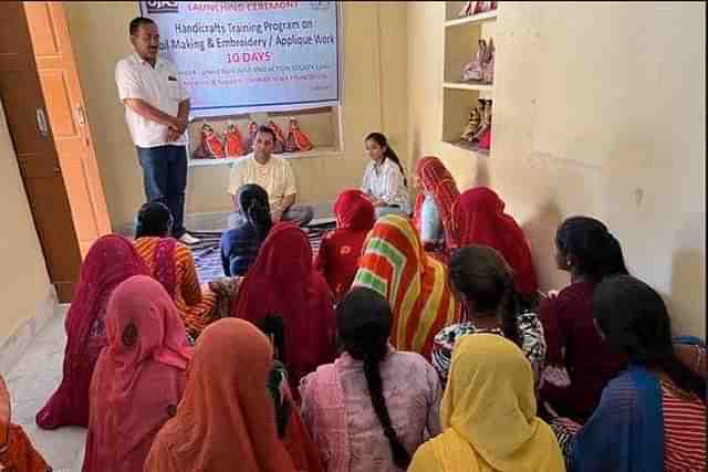 Hindu migrants attend a handicraft class organised by UJAS.